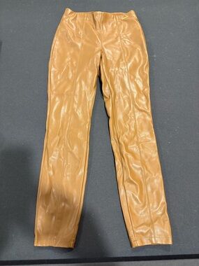 Marc New York Tan Faux Leather Pants with Black Label